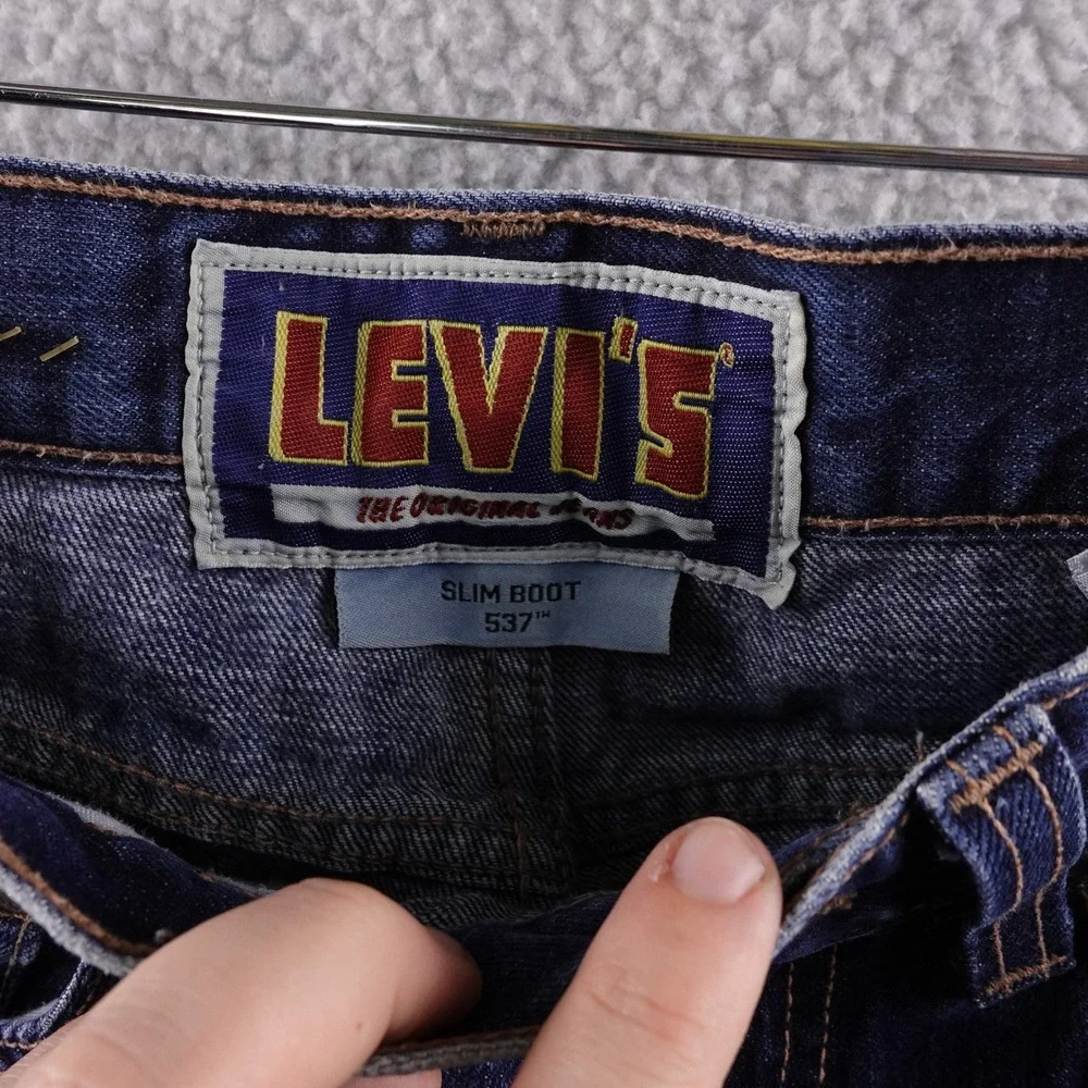 Levis 537 Slim Bootcut‎ Jeans Mens 32x32 Dark Wash Denim Y2K